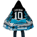 Personalised Sydney Sharks Rugby Cloak Muscular Mascot Harbour Bridge Skyline Graphic