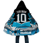 Personalised Sydney Sharks Rugby Cloak Muscular Mascot Harbour Bridge Skyline Graphic