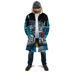 Personalised Sydney Sharks Rugby Cloak Muscular Mascot Harbour Bridge Skyline Graphic