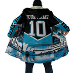 Personalised Sydney Sharks Rugby Cloak Muscular Mascot Harbour Bridge Skyline Graphic