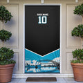 Personalised Sydney Sharks Rugby Door Cover Muscular Mascot Harbour Bridge Skyline Graphic