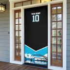 Personalised Sydney Sharks Rugby Door Cover Muscular Mascot Harbour Bridge Skyline Graphic