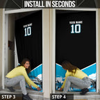 Personalised Sydney Sharks Rugby Door Cover Muscular Mascot Harbour Bridge Skyline Graphic