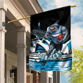 Personalised Sydney Sharks Rugby Garden Flag Muscular Mascot Harbour Bridge Skyline Graphic