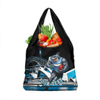 Personalised Sydney Sharks Rugby Grocery Bag Muscular Mascot Harbour Bridge Skyline Graphic