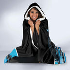 Personalised Sydney Sharks Rugby Hooded Blanket Muscular Mascot Harbour Bridge Skyline Graphic