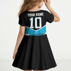 Personalised Sydney Sharks Rugby Kid Short Sleeve Dress Muscular Mascot Harbour Bridge Skyline Graphic