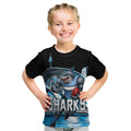 Personalised Sydney Sharks Rugby Kid T Shirt Muscular Mascot Harbour Bridge Skyline Graphic