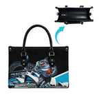 Personalised Sydney Sharks Rugby Leather Bag Muscular Mascot Harbour Bridge Skyline Graphic