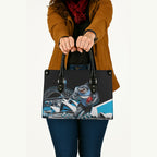 Personalised Sydney Sharks Rugby Leather Bag Muscular Mascot Harbour Bridge Skyline Graphic