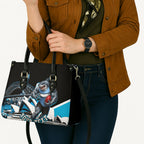 Personalised Sydney Sharks Rugby Leather Bag Muscular Mascot Harbour Bridge Skyline Graphic