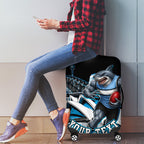 Personalised Sydney Sharks Rugby Luggage Cover Muscular Mascot Harbour Bridge Skyline Graphic