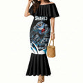 Personalised Sydney Sharks Rugby Mermaid Dress Muscular Mascot Harbour Bridge Skyline Graphic