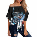 Personalised Sydney Sharks Rugby Off Shoulder Wrap Waist Top Muscular Mascot Harbour Bridge Skyline Graphic