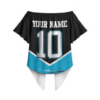 Personalised Sydney Sharks Rugby Off Shoulder Wrap Waist Top Muscular Mascot Harbour Bridge Skyline Graphic