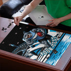 Personalised Sydney Sharks Rugby Puzzle Muscular Mascot Harbour Bridge Skyline Graphic