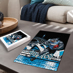 Personalised Sydney Sharks Rugby Puzzle Muscular Mascot Harbour Bridge Skyline Graphic