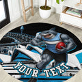 Personalised Sydney Sharks Rugby Round Carpet Muscular Mascot Harbour Bridge Skyline Graphic