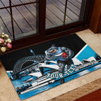 Personalised Sydney Sharks Rugby Rubber Doormat Muscular Mascot Harbour Bridge Skyline Graphic