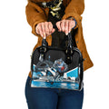Personalised Sydney Sharks Rugby Shoulder Handbag Muscular Mascot Harbour Bridge Skyline Graphic