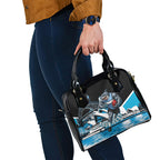 Personalised Sydney Sharks Rugby Shoulder Handbag Muscular Mascot Harbour Bridge Skyline Graphic