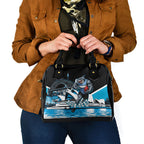 Personalised Sydney Sharks Rugby Shoulder Handbag Muscular Mascot Harbour Bridge Skyline Graphic