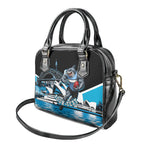 Personalised Sydney Sharks Rugby Shoulder Handbag Muscular Mascot Harbour Bridge Skyline Graphic
