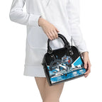 Personalised Sydney Sharks Rugby Shoulder Handbag Muscular Mascot Harbour Bridge Skyline Graphic