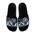 Personalised Sydney Sharks Rugby Slide Sandals Muscular Mascot Harbour Bridge Skyline Graphic