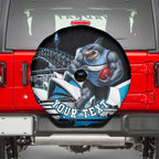 Personalised Sydney Sharks Rugby Spare Tire Cover Muscular Mascot Harbour Bridge Skyline Graphic