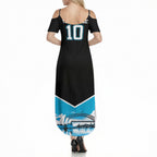 Personalised Sydney Sharks Rugby Summer Maxi Dress Muscular Mascot Harbour Bridge Skyline Graphic