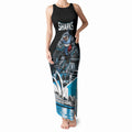 Personalised Sydney Sharks Rugby Tank Maxi Dress Muscular Mascot Harbour Bridge Skyline Graphic