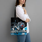 Personalised Sydney Sharks Rugby Tote Bag Muscular Mascot Harbour Bridge Skyline Graphic
