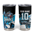 Personalised Sydney Sharks Rugby Tumbler Cup Muscular Mascot Harbour Bridge Skyline Graphic