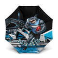 Personalised Sydney Sharks Rugby Umbrella Muscular Mascot Harbour Bridge Skyline Graphic