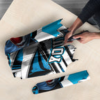 Personalised Sydney Sharks Rugby Umbrella Muscular Mascot Harbour Bridge Skyline Graphic