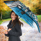 Personalised Sydney Sharks Rugby Umbrella Muscular Mascot Harbour Bridge Skyline Graphic