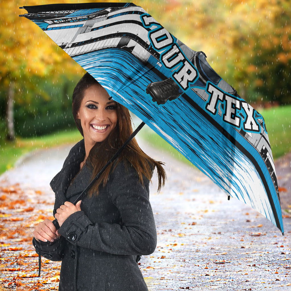 Personalised Sydney Sharks Rugby Umbrella Muscular Mascot Harbour Bridge Skyline Graphic