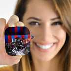 Personalised Newcastle Knights Rugby AirPods Case Armored Knight Mascot City Landmark Graphic