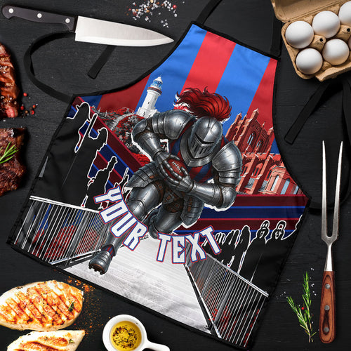 Personalised Newcastle Knights Rugby Apron Armored Knight Mascot City Landmark Graphic