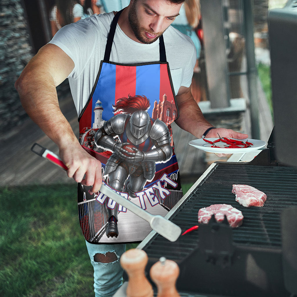 Personalised Newcastle Knights Rugby Apron Armored Knight Mascot City Landmark Graphic