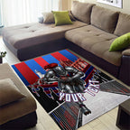 Personalised Newcastle Knights Rugby Area Rug Armored Knight Mascot City Landmark Graphic