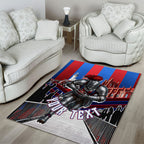 Personalised Newcastle Knights Rugby Area Rug Armored Knight Mascot City Landmark Graphic