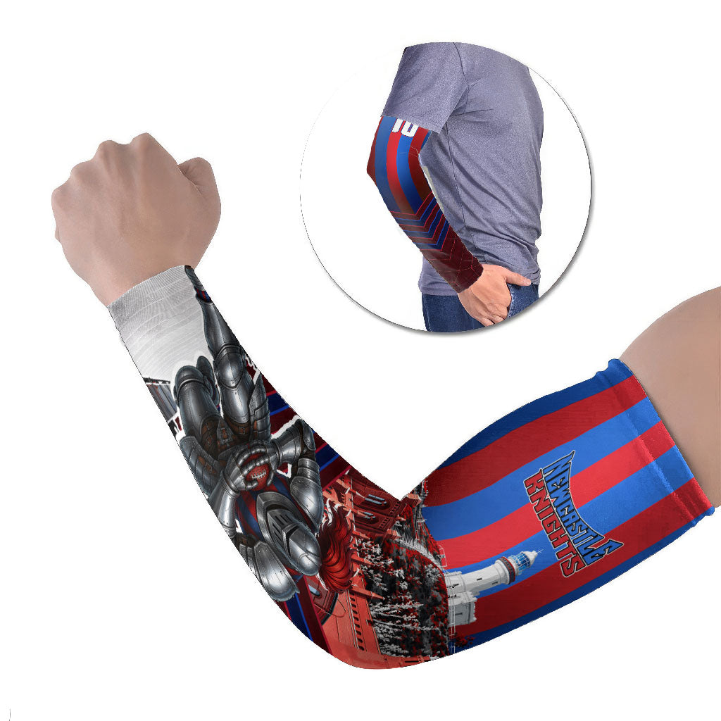 Personalised Newcastle Knights Rugby Arm Sleeves Armored Knight Mascot City Landmark Graphic