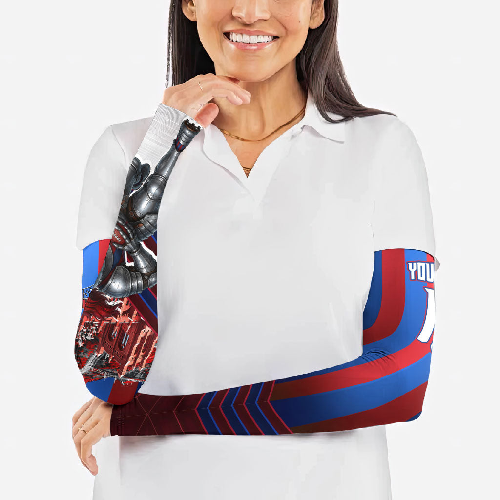 Personalised Newcastle Knights Rugby Arm Sleeves Armored Knight Mascot City Landmark Graphic