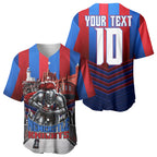Personalised Newcastle Knights Rugby Baseball Jersey Armored Knight Mascot City Landmark Graphic
