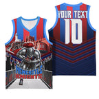 Personalised Newcastle Knights Rugby Basketball Jersey Armored Knight Mascot City Landmark Graphic