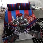 Personalised Newcastle Knights Rugby Bedding Set Armored Knight Mascot City Landmark Graphic