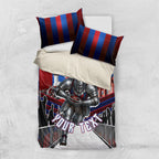 Personalised Newcastle Knights Rugby Bedding Set Armored Knight Mascot City Landmark Graphic