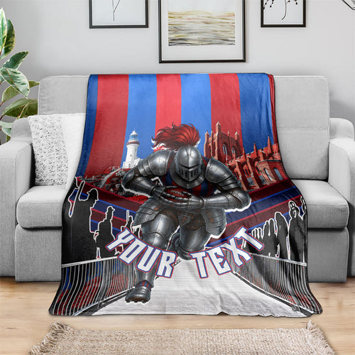 Personalised Newcastle Knights Rugby Blanket Armored Knight Mascot City Landmark Graphic